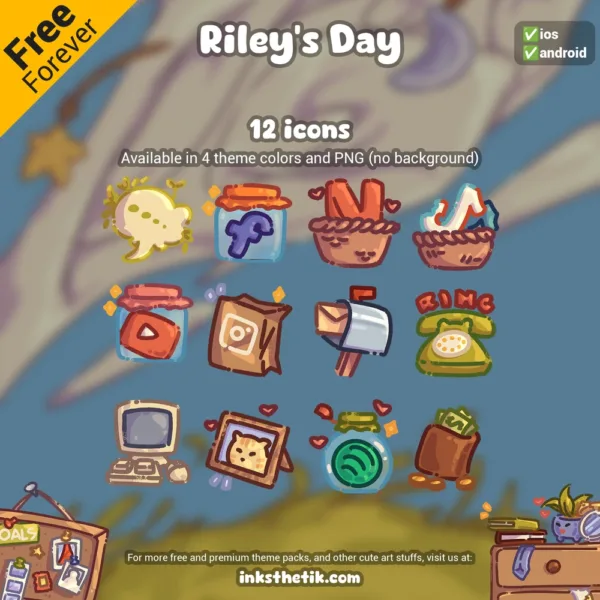 Riley's Day App Icon Set | Themes for IOS and Android - Image 3